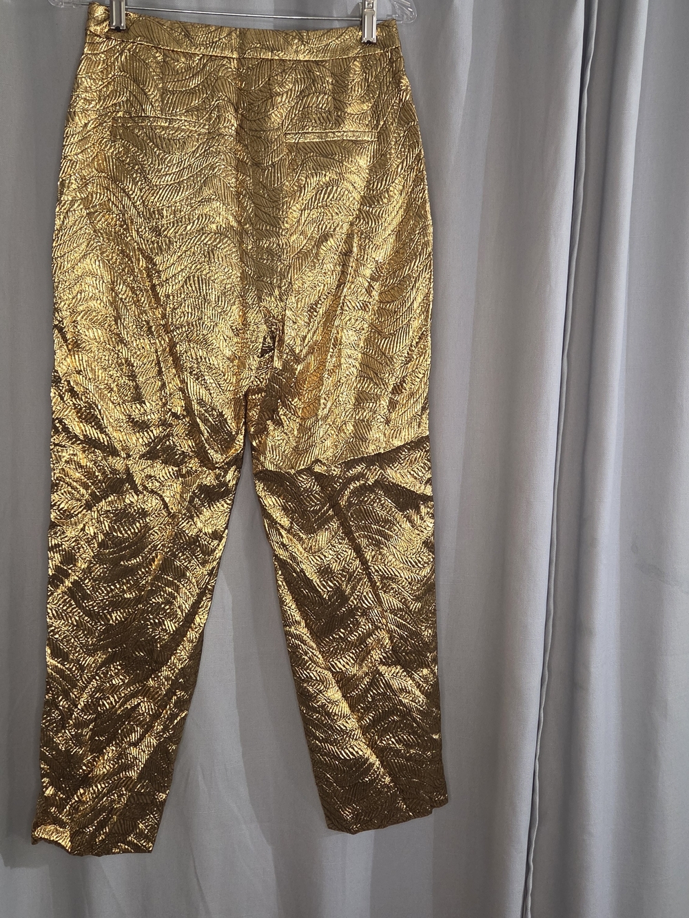 J.Crew Collection Gold Metallic Pants Size 4 - Picture 2 of 4